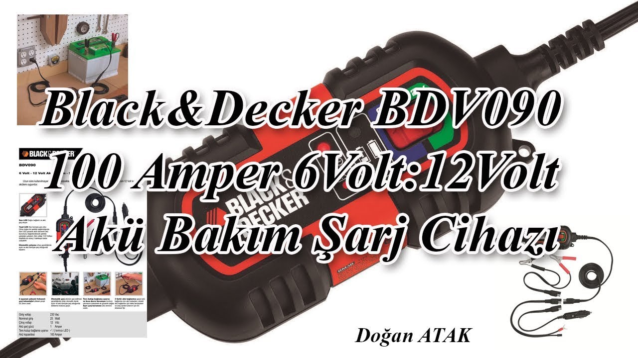 Black&Decker BDV090 1 Amper 6Volt-12Volt Akü Bakım Şarj Cihazı